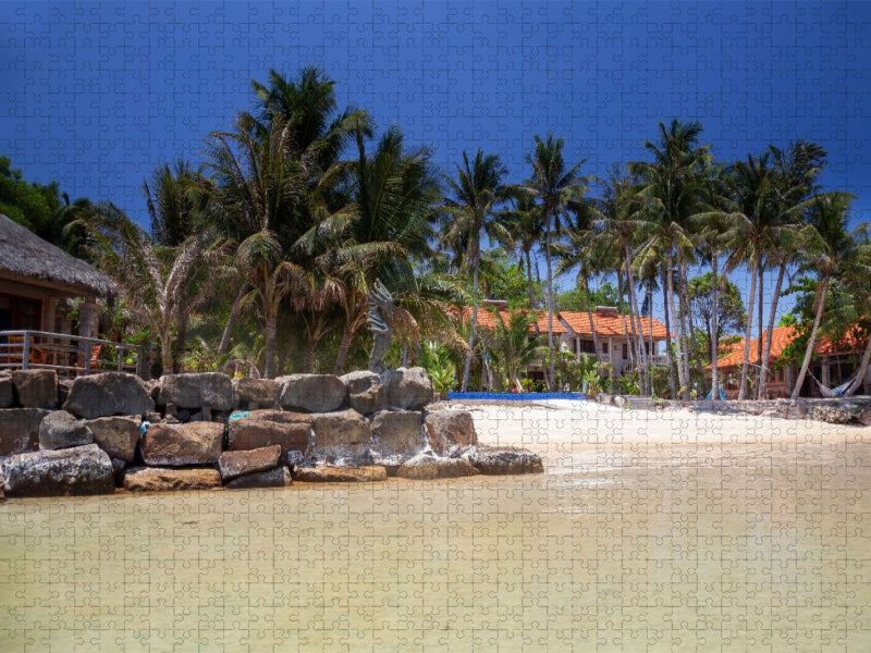 Palmenstrantrand am Peppercorn Beach Resort, Insel Phu Quoc, Phu Quoc, Vietnam, Asien - CALVENDO Foto-Puzzle'