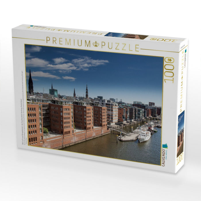 Blick auf neue Bürogebäude in der Speicherstadt, Hamburg, Deutschland - CALVENDO Foto-Puzzle'