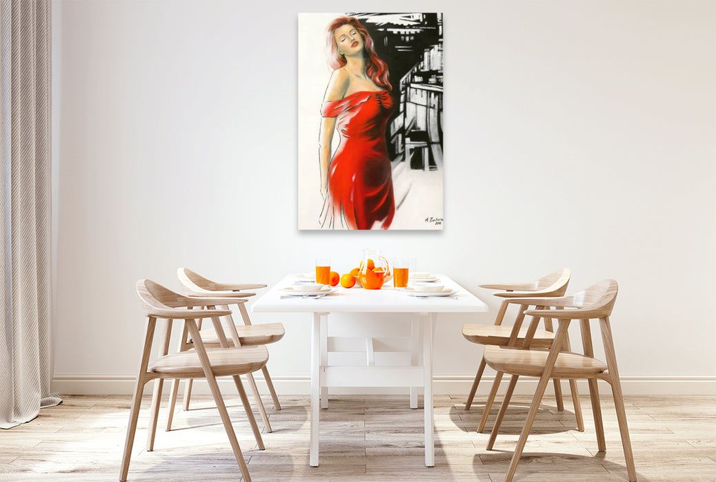 Premium Textil-Leinwand Schöne Muse