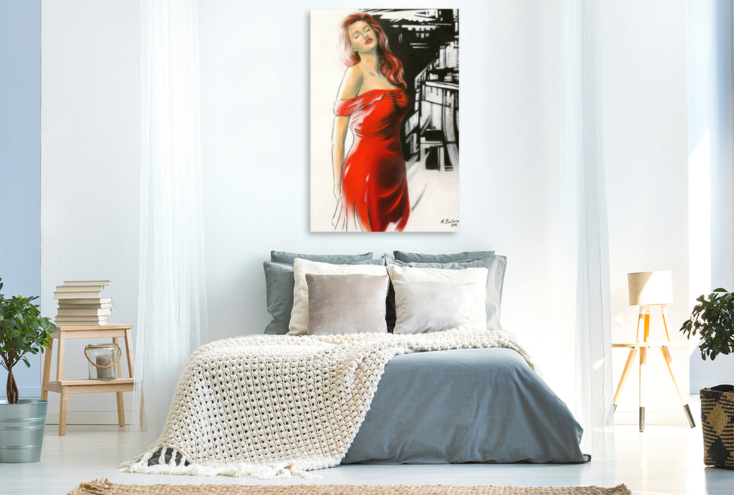 Premium Textil-Leinwand Schöne Muse