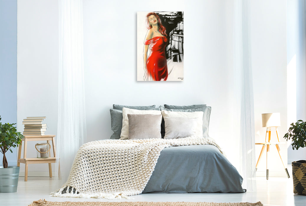 Premium Textil-Leinwand Schöne Muse