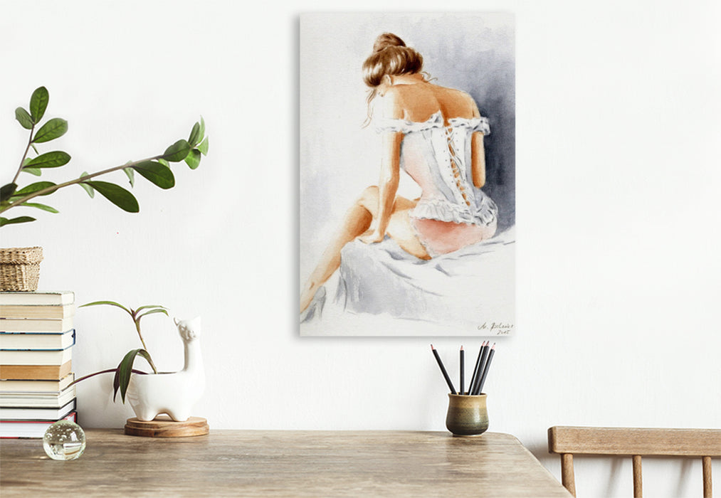 Premium Textil-Leinwand Betörende ruhende Venus