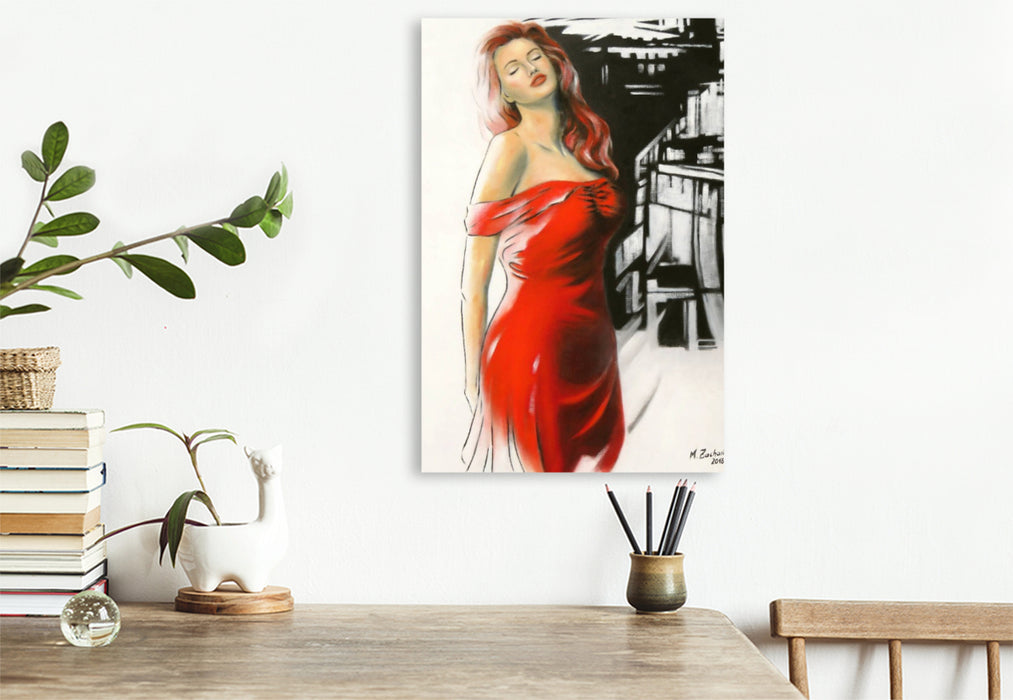 Premium Textil-Leinwand Schöne Muse