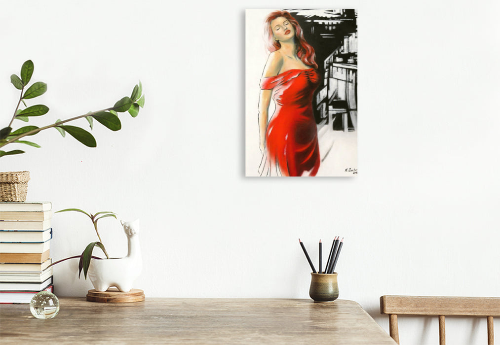 Premium Textil-Leinwand Schöne Muse