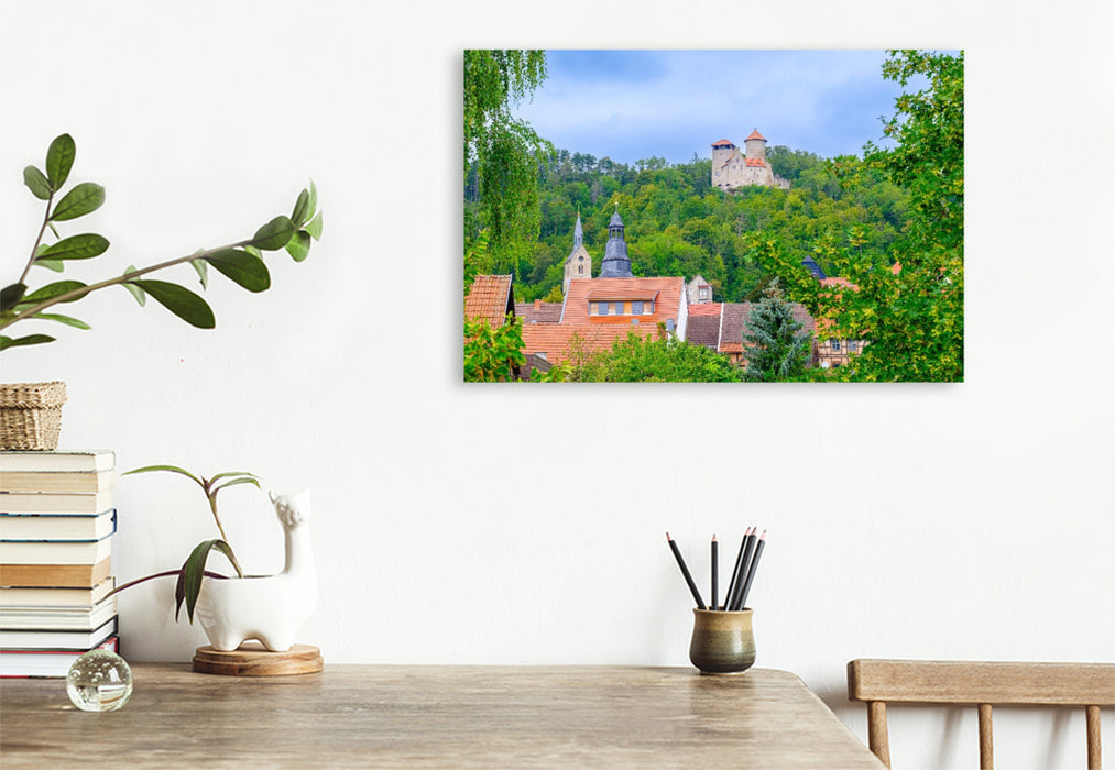 Premium Textil-Leinwand Treffurt Burg Normannstein