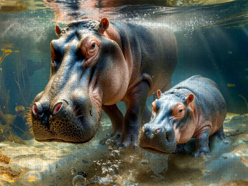 Auch unter Wasser ein Herz und eine Seele - CALVENDO Foto-Puzzle'