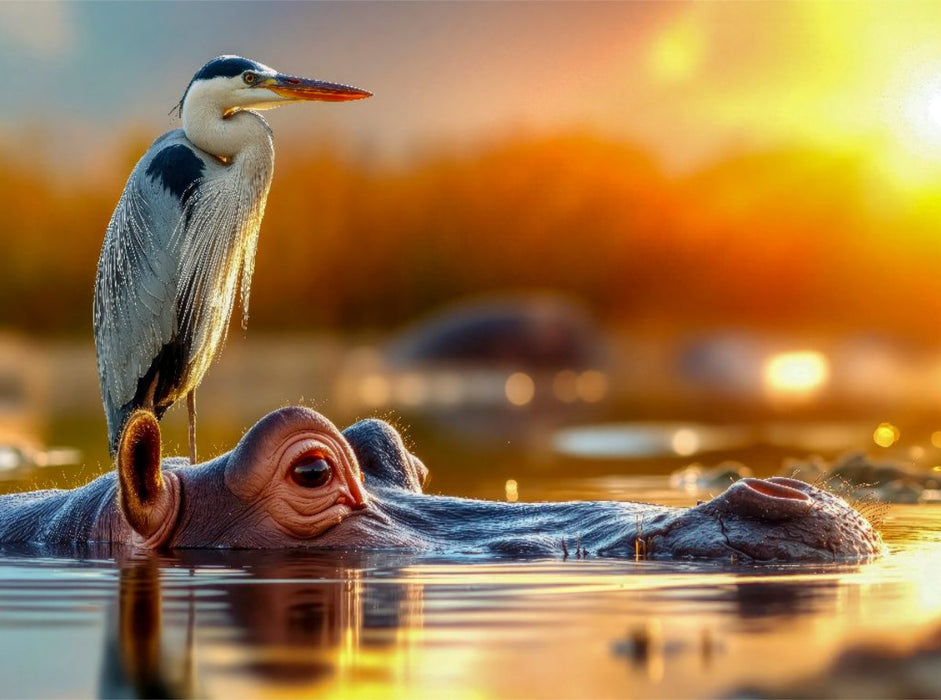 Eine Symbiose zum Tagesende - welch ein Naturschauspiel - CALVENDO Foto-Puzzle'