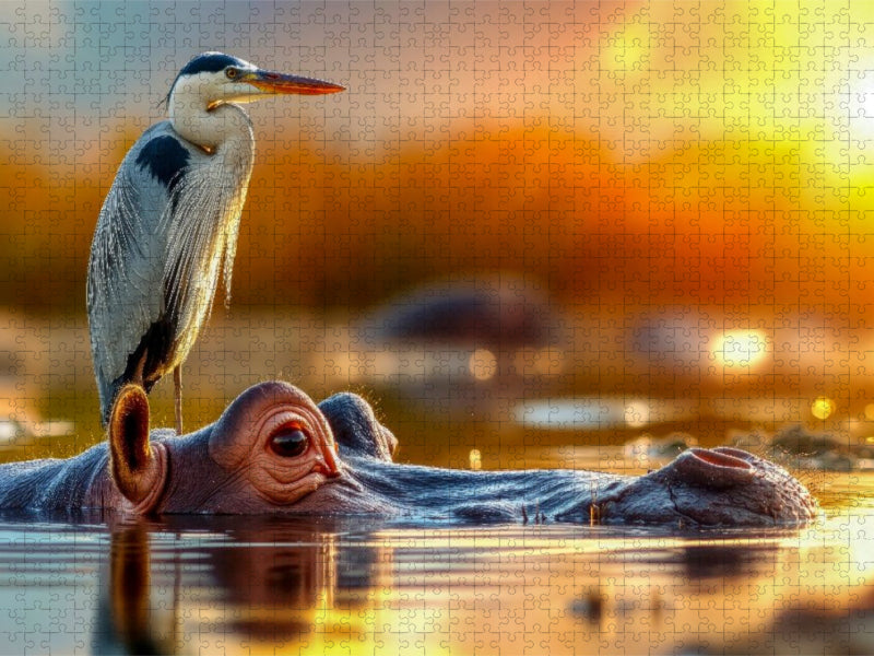 Eine Symbiose zum Tagesende - welch ein Naturschauspiel - CALVENDO Foto-Puzzle'