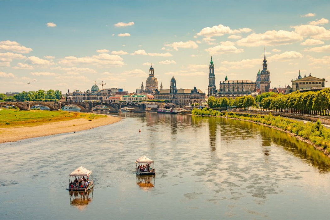 Premium Textil-Leinwand Dresden, Die Elbe im Sommer