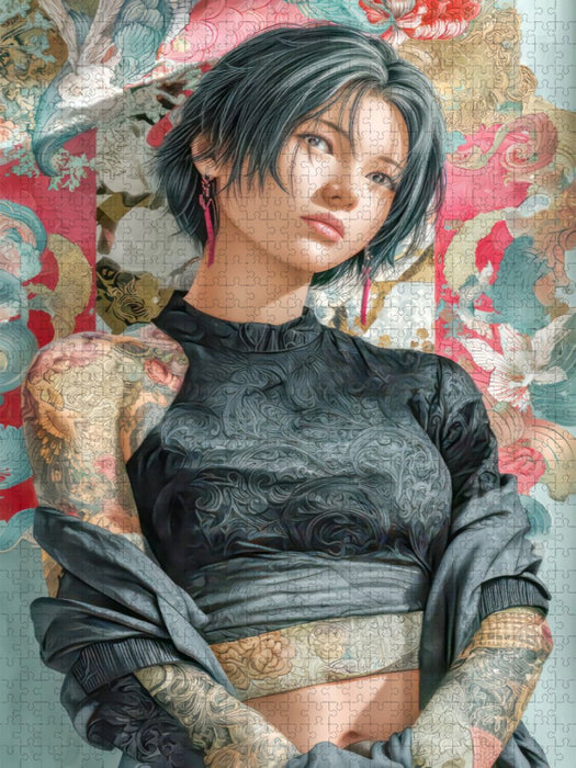 Taatoo Frauen in Manga-Ästhetik - CALVENDO Foto-Puzzle'
