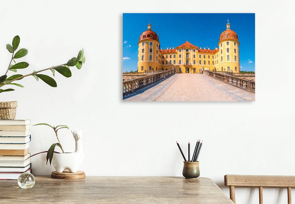 Premium Textil-Leinwand Schloss Moritzburg