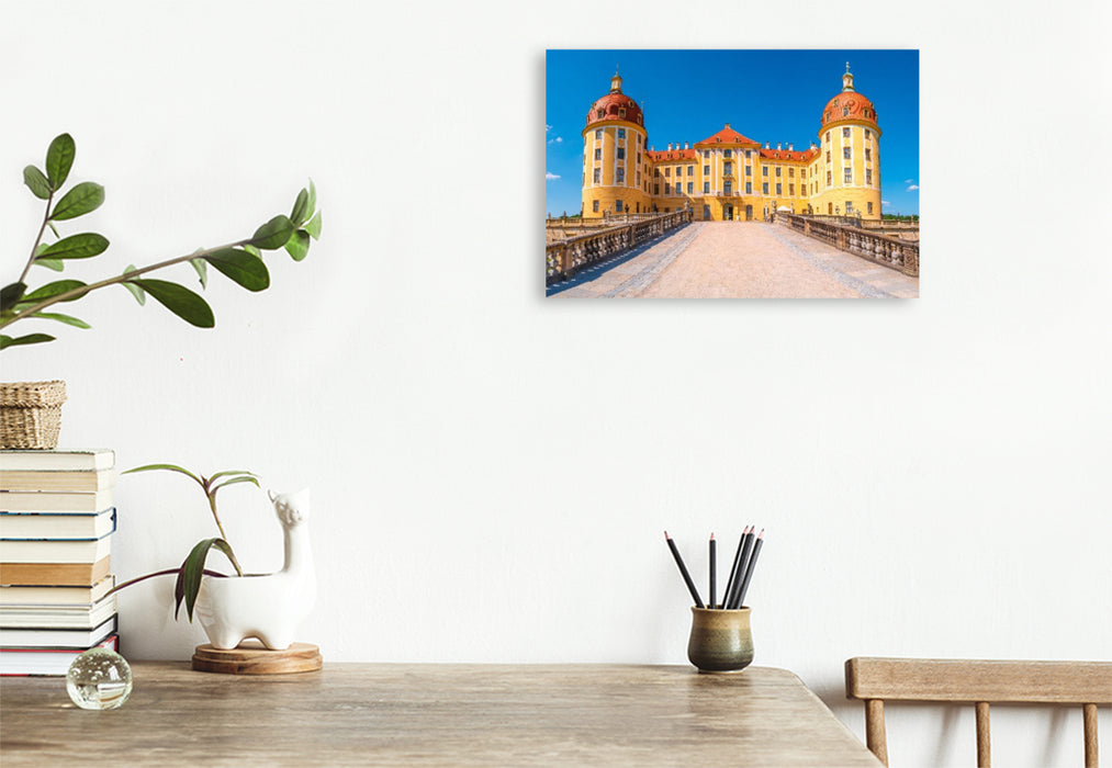 Premium Textil-Leinwand Schloss Moritzburg