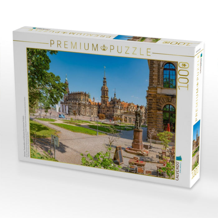 Dresden, Theaterplatz und Kathedrale Sanctissimae Trinitatis - CALVENDO Foto-Puzzle'