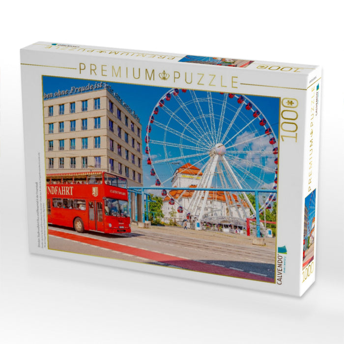 Dresden, Stadtrundfahrt Bus und Riesenrad in der Innenstadt - CALVENDO Foto-Puzzle'