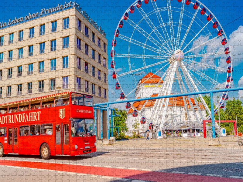 Dresden, Stadtrundfahrt Bus und Riesenrad in der Innenstadt - CALVENDO Foto-Puzzle'