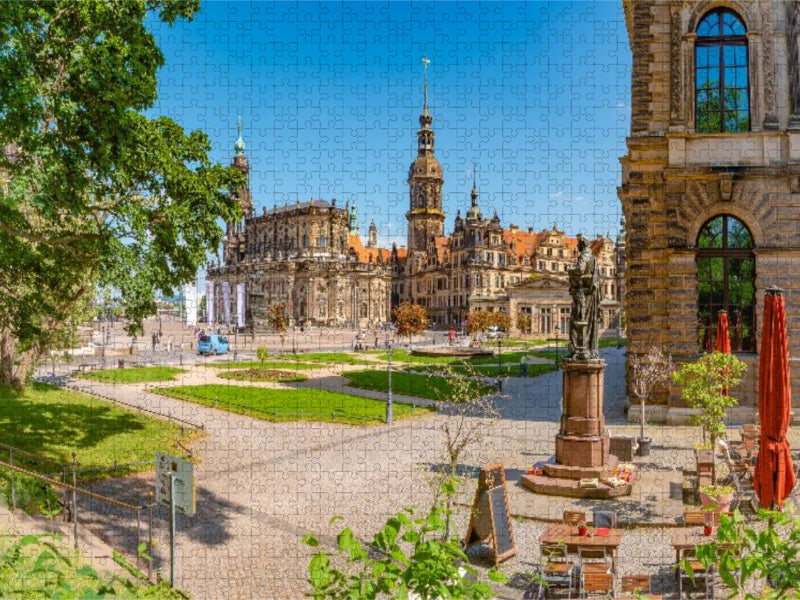 Dresden, Theaterplatz und Kathedrale Sanctissimae Trinitatis - CALVENDO Foto-Puzzle'