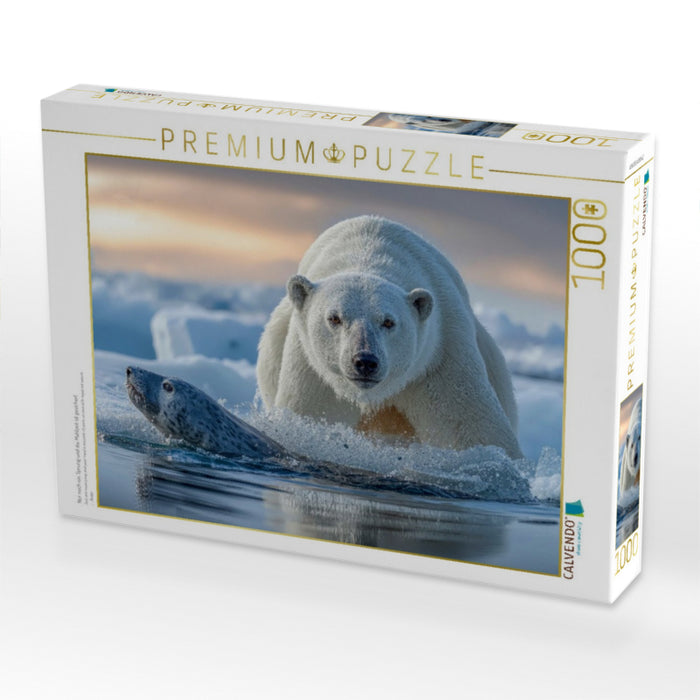 Nur noch ein Sprung und die Mahlzeit ist gesichert - CALVENDO Foto-Puzzle'