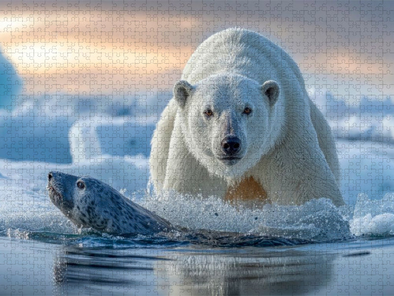 Nur noch ein Sprung und die Mahlzeit ist gesichert - CALVENDO Foto-Puzzle'