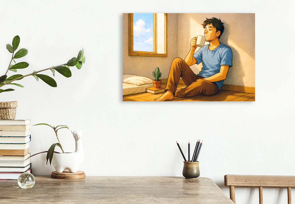 Premium Textil-Leinwand Reduziere dein Leben auf das Wesentliche