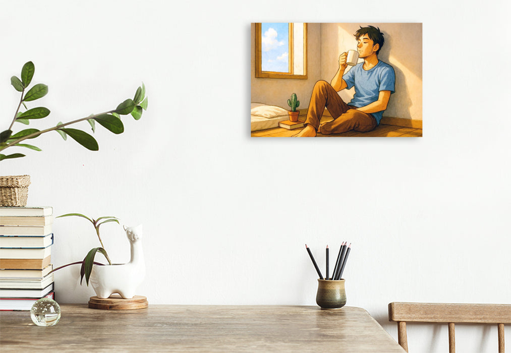 Premium Textil-Leinwand Reduziere dein Leben auf das Wesentliche