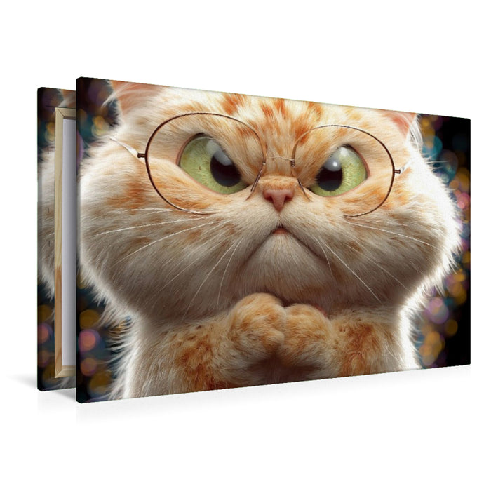 Premium Textil-Leinwand Ein Motiv aus dem Kalender Katzenhumor im Blick