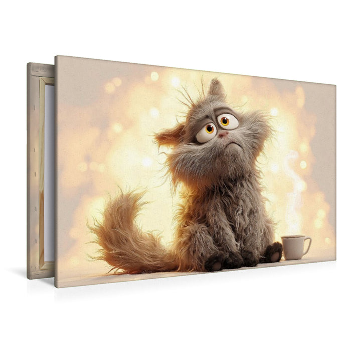 Premium Textil-Leinwand Ein Motiv aus dem Kalender Katzenhumor im Blick
