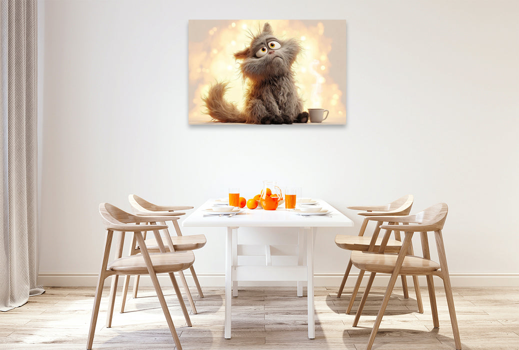 Premium Textil-Leinwand Ein Motiv aus dem Kalender Katzenhumor im Blick