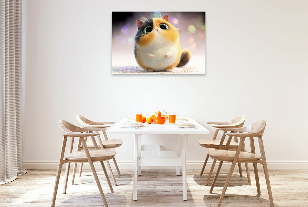 Premium Textil-Leinwand Ein Motiv aus dem Kalender Katzenhumor im Blick