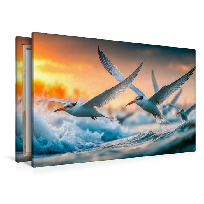 Premium Textil-Leinwand Ob sich hier die Fische fangen lassen