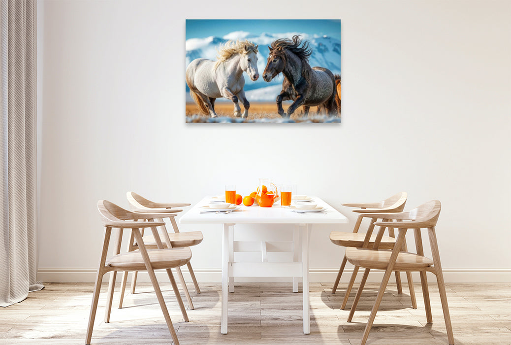 Premium Textil-Leinwand Kräfte messen