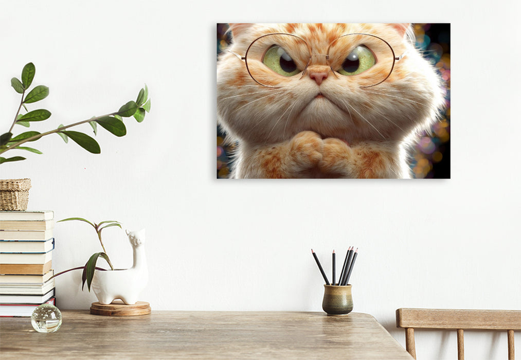 Premium Textil-Leinwand Ein Motiv aus dem Kalender Katzenhumor im Blick