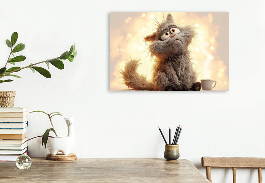 Premium Textil-Leinwand Ein Motiv aus dem Kalender Katzenhumor im Blick