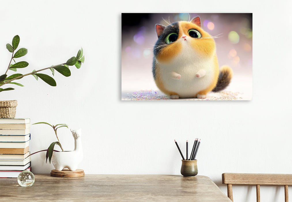 Premium Textil-Leinwand Ein Motiv aus dem Kalender Katzenhumor im Blick