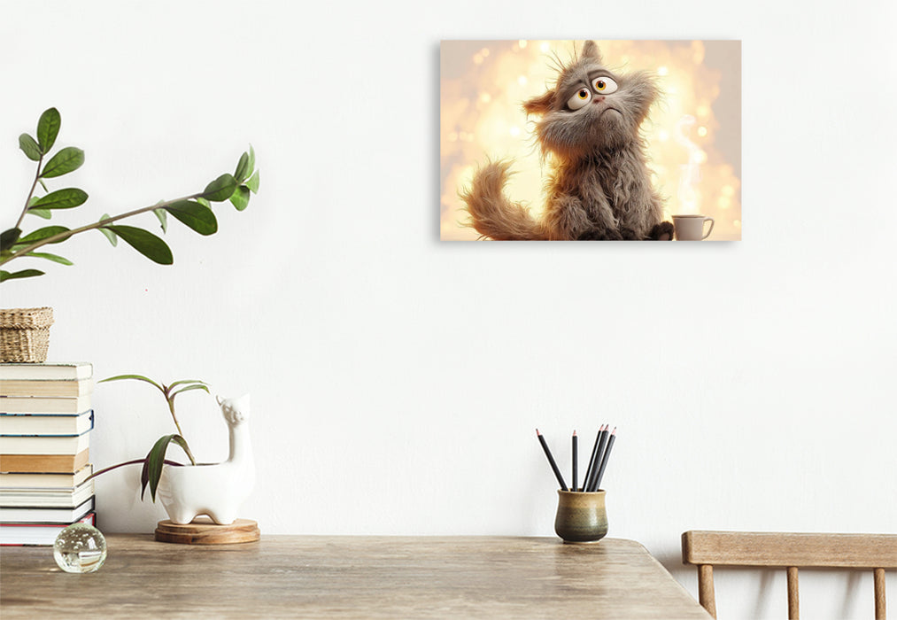 Premium Textil-Leinwand Ein Motiv aus dem Kalender Katzenhumor im Blick