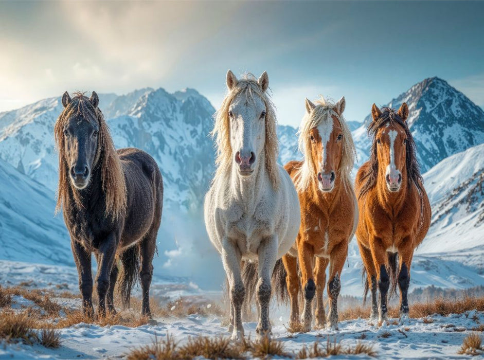 Gemeinsam in die kalte Jahreszeit - CALVENDO Foto-Puzzle'