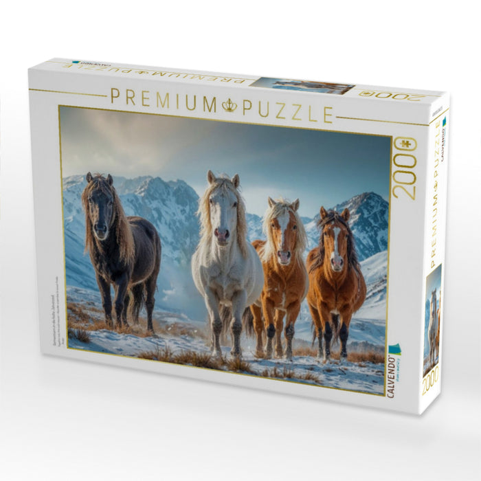 Gemeinsam in die kalte Jahreszeit - CALVENDO Foto-Puzzle'