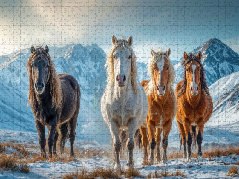 Gemeinsam in die kalte Jahreszeit - CALVENDO Foto-Puzzle'