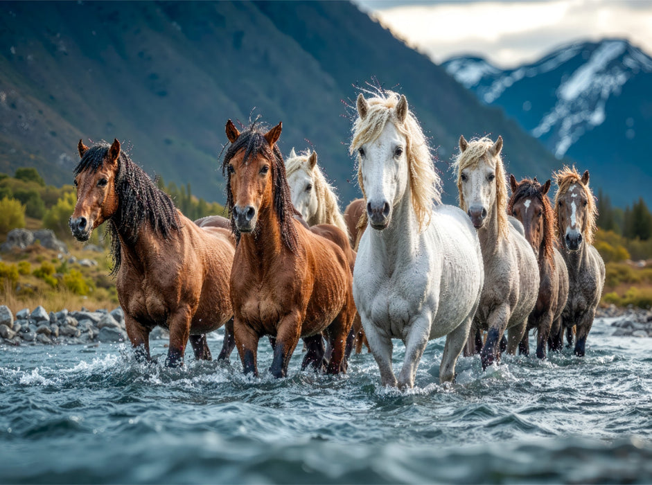 Durch den Bach zur nächsten Weide - CALVENDO Foto-Puzzle'