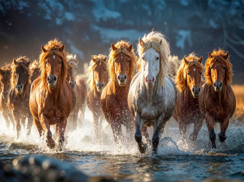 Mähnen fliegen im Sommerwind - CALVENDO Foto-Puzzle'
