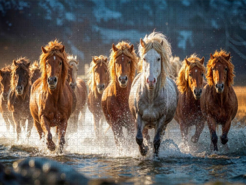 Mähnen fliegen im Sommerwind - CALVENDO Foto-Puzzle'