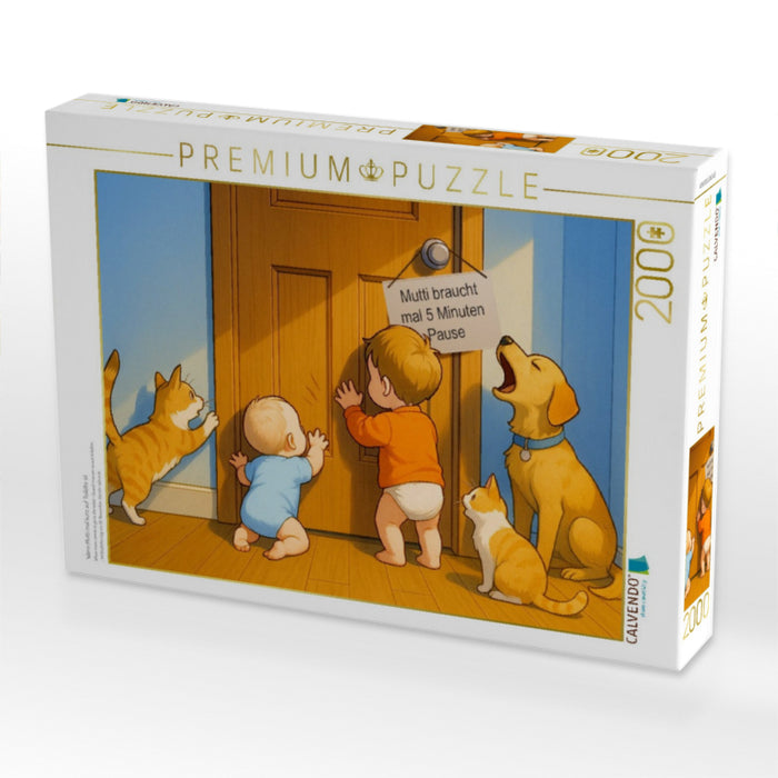 Wenn Mutti mal kurz auf Toilette ist - CALVENDO Foto-Puzzle'