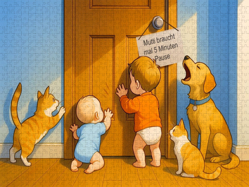 Wenn Mutti mal kurz auf Toilette ist - CALVENDO Foto-Puzzle'