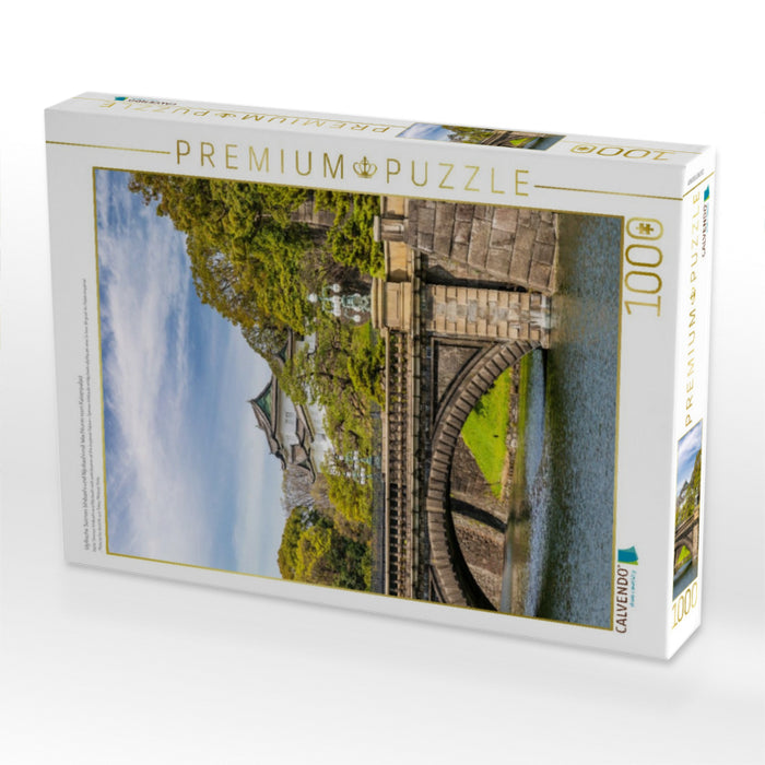 Idyllische Seimon Ishibashi und Nijubashi mit Wachturm vom Kaiserpalast - CALVENDO Foto-Puzzle'