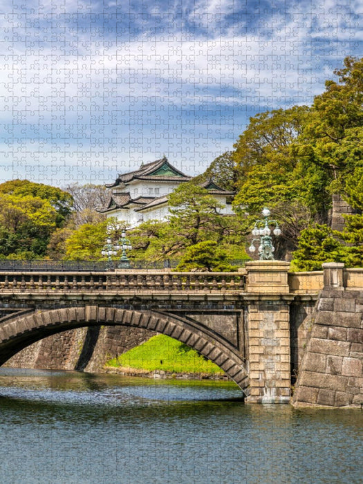 Idyllische Seimon Ishibashi und Nijubashi mit Wachturm vom Kaiserpalast - CALVENDO Foto-Puzzle'