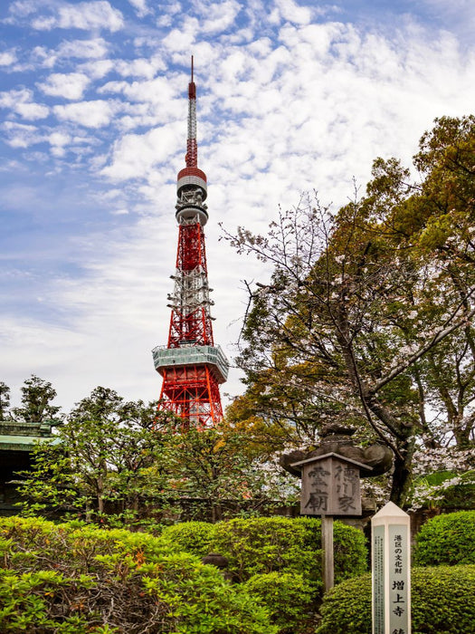 Tokyo Tower und Details aus dem Zojo-ji Tempel Komplex - CALVENDO Foto-Puzzle'