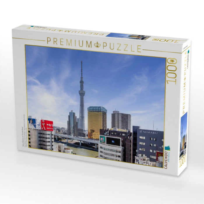 Tokyo Skytree am Sumida River - CALVENDO Foto-Puzzle'