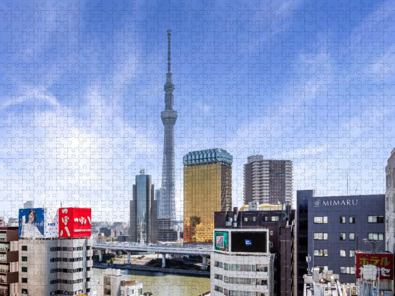 Tokyo Skytree am Sumida River - CALVENDO Foto-Puzzle'