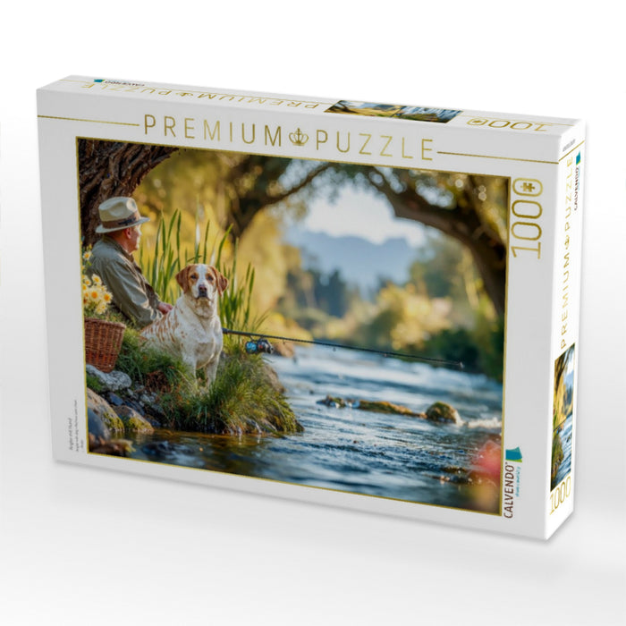 Angler mit Hund - CALVENDO Foto-Puzzle'