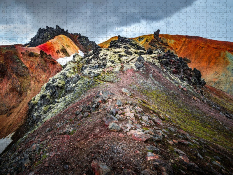 Island, Lavafeld in der Nähe des Vulkans Brennisteinsalda - CALVENDO Foto-Puzzle'
