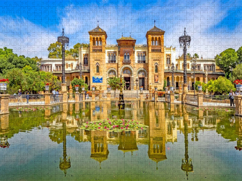 Kleiner Teich im Park Maria Luisa - CALVENDO Foto-Puzzle'